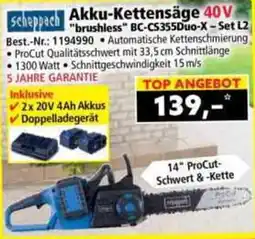 Norma Scheppach Akku-Kettensäge 40V Angebot