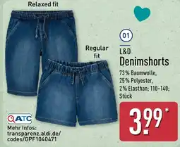 Aldi Nord L&D Denimshorts Angebot