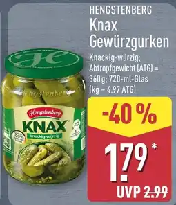 Aldi Nord Hengstenberg Knax Gewürzgurken Angebot