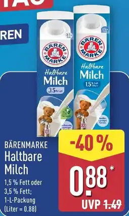 Aldi Nord BÄRENMARKE Haltbare Milch Angebot