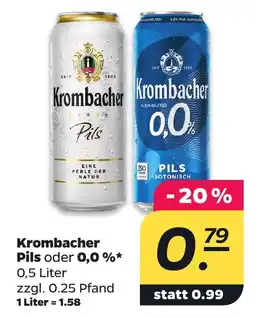 Netto Krombacher Pils oder 0,0 % Angebot