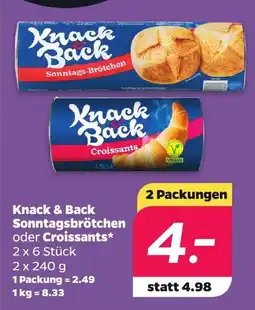 Netto Knack & Back Sonntagsbrötchen oder Croissants Angebot