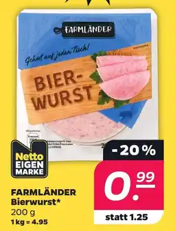 Netto FARMLÄNDER Bierwurst Angebot