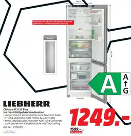 MediaMarkt Liebherr cbnsda 572i-22 plus no frost kühlgefrierkombination Angebot