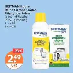 V Markt Heitmann pure reine citronensäure flüssig oder pulver Angebot
