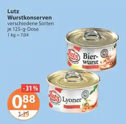 V Markt Lutz wurstkonserven Angebot
