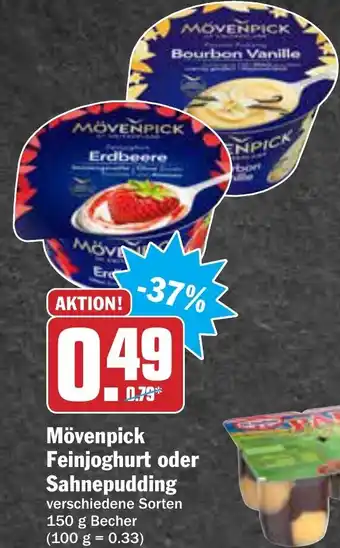 AEZ Mövenpick Feinjoghurt oder Sahnepudding 150g Becher Angebot