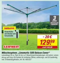 toom Baumarkt LEIFHEIT Wäschespinne,,Linomatic 500 Deluxe Cover" Angebot