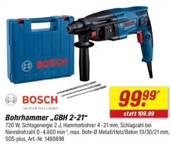 toom Baumarkt BOSCH Bohrhammer ,,GBH 2-21" Angebot