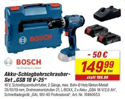 toom Baumarkt BOSCH Akku-Schlagbohrschrauber- Set ,,GSB 18 V-25" Angebot