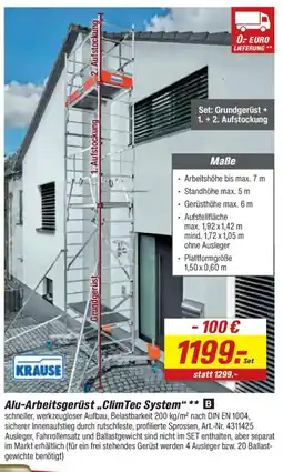 toom Baumarkt KRAUSE Alu-Arbeitsgerüst,,Clim Tec System" Angebot