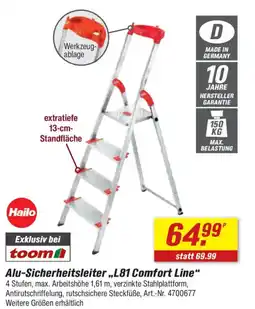 toom Baumarkt Hailo Alu-Sicherheitsleiter ,,L81 Comfort Line" Angebot
