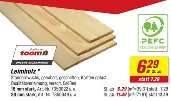 toom Baumarkt Leimholz Angebot