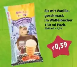 Mix Markt Eis mit Vanillegeschmack im Waffelbecher Angebot