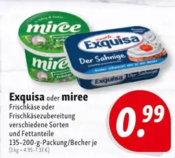 Nah & Frisch Exquisa oder miree Frischkäse oder Frischkäsezubereitung Angebot