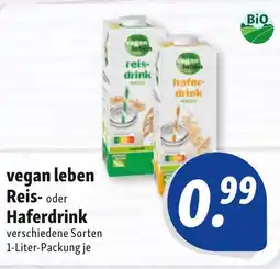 Nah & Frisch vegan leben Reis- oder Haferdrink Angebot