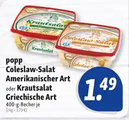Nah & Frisch popp Coleslaw-Salat Amerikanischer Art oder Krautsalat Griechische Art Angebot
