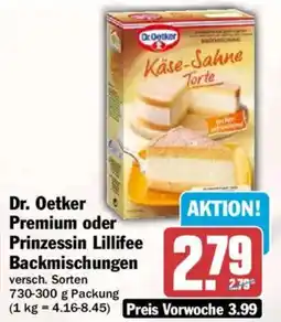 HIT Dr. Oetker Premium oder Prinzessin Lillifee Backmischungen Angebot