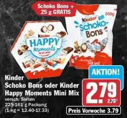HIT Kinder Schoko Bons oder Kinder Happy Moments Mini Mix Angebot