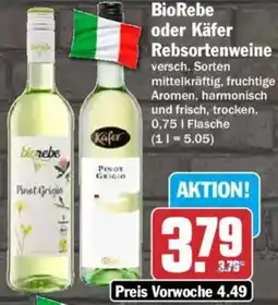 HIT BioRebe oder Käfer Rebsortenweine Angebot