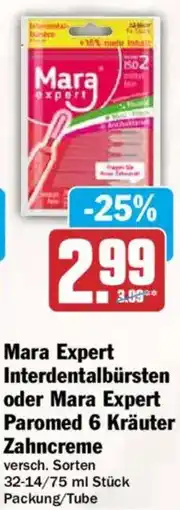 HIT Mara Expert Interdentalbürsten oder Mara Expert Paromed 6 Kräuter Zahncreme Angebot