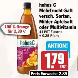 HIT hohes C Mehrfrucht-Saft versch. Sorten, Milder Apfelsaft oder Multivitamin Angebot