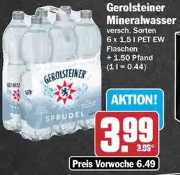 HIT Gerolsteiner Mineralwasser Angebot