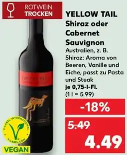Kaufland YELLOW TAIL Shiraz oder Cabernet Sauvignon Angebot