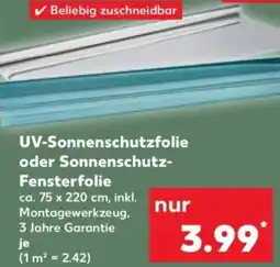 Kaufland UV-Sonnenschutzfolie oder Sonnenschutz Fensterfolie Angebot