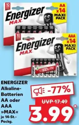 Kaufland ENERGIZER Alkaline Batterien AA oder AAA MAX Angebot