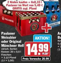 HIT Paulaner Weissbier oder Original Münchner Hell Angebot