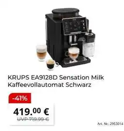 MediaMarkt KRUPS EA9128D Sensation Milk Kaffeevollautomat Schwarz Angebot