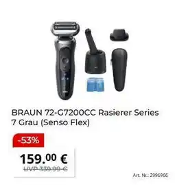 MediaMarkt BRAUN 72-G7200CC Rasierer Series 7 Grau (Senso Flex) Angebot