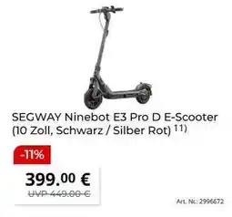 MediaMarkt SEGWAY Ninebot E3 Pro D E-Scooter Angebot
