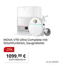 MediaMarkt MOVA V70 Ultra Complete mit Wischfunktion, Saugroboter Angebot