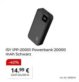 MediaMarkt ISY IPP-20001 Powerbank 20000 mAh Schwarz Angebot