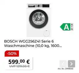 MediaMarkt BOSCH WGC256Z41 Serie 6 Waschmaschine (10,0 kg, 1600 Angebot