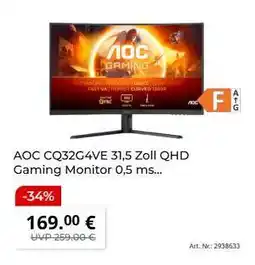 MediaMarkt AOC CQ32G4VE 31,5 Zoll QHD Gaming Monitor 0,5 ms Angebot