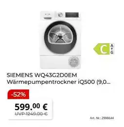 MediaMarkt SIEMENS WQ43G2D0EM Angebot