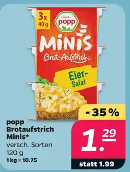 Netto Popp brotaufstrich minis Angebot