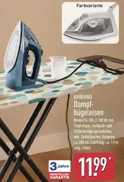 Aldi Nord AMBIANO Dampfbügeleisen Angebot
