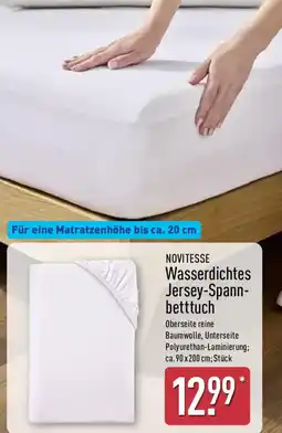 Aldi Nord NOVITESSE Wasserdichtes Jersey-Spannbetttuch Angebot