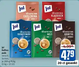 REWE ja! Kaffee-pads Angebot