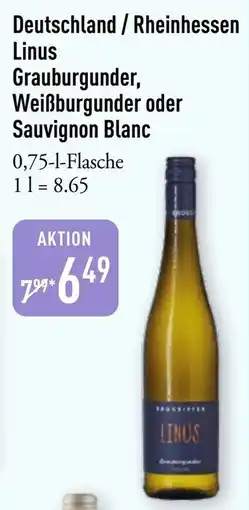 Galeria Markthalle Deutschland/Rheinhessen Linus Grauburgunder, Weißburgunder oder Sauvignon Blanc Angebot