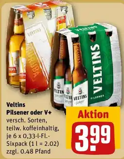REWE Veltlins Pilsener oder V+ Angebot