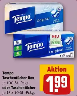 REWE Tempo Taschentücher Box oder Taschentücher Angebot