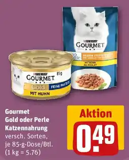 REWE Gourmet Gold oder Perle Katzennahrung Angebot