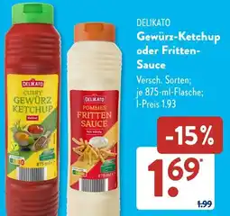 Aldi Süd DELIKATO Gewürz-Ketchup oder Fritten Sauce Angebot