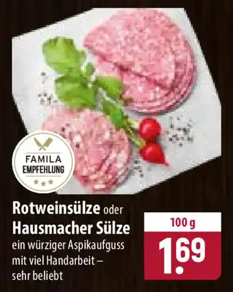 Famila Nord Ost Rotweinsülze oder Hausmacher Sülze Angebot
