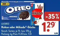 Aldi Süd LU/OREO Kekse oder Mikado Sticks Angebot